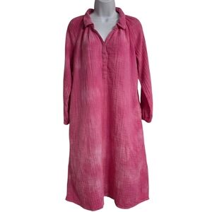 Xirena Long Sleeve Knee Length Cotton Gauze Dress- Oversized Small